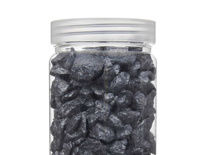 GIFTDECOR Bote de Piedras Decorativas Metalizadas 10-20 mm Negro 700g