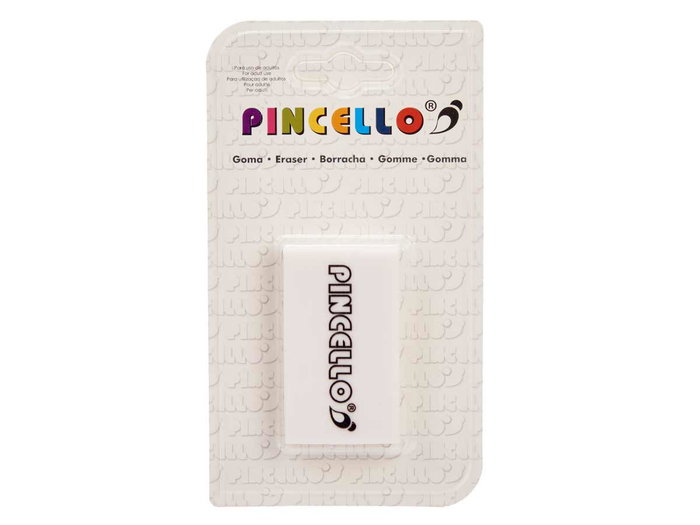 Pincello Goma Borrar Gigante Blanca 9 cm x 16 cm x 1.5 cm con Goma Adicional 6.5 x 4 cm (Set de 36)