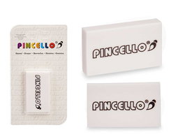 Pincello Goma Borrar Gigante Blanca 9 cm x 16 cm x 1.5 cm con Goma Adicional 6.5 x 4 cm (Set de 36)
