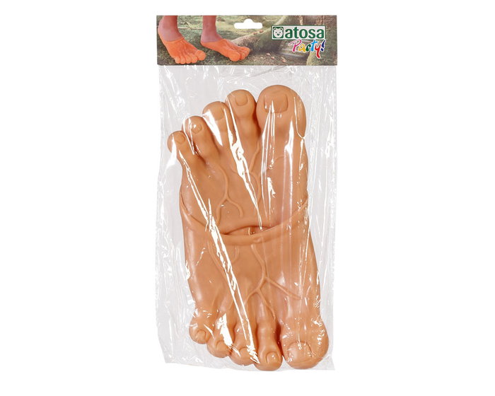 Pies Gigantes De Goma Color Carne Para Disfraz De Troll O Ogro De 28 Cm