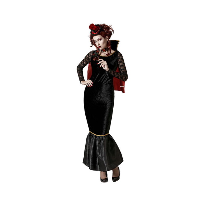 Disfraz de Vampiresa con Vestido Negro y Capa para Mujer XS-S
