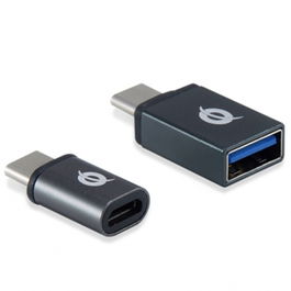 Conceptronic Kit Adaptadores USB-C OTG, 2 en 1: USB-A 3.0 (5 Gbps) y Micro USB, para Carga y Sincronización de Datos, Compatible con Teléfonos, MacBook, Chromebook y Discos Duros
