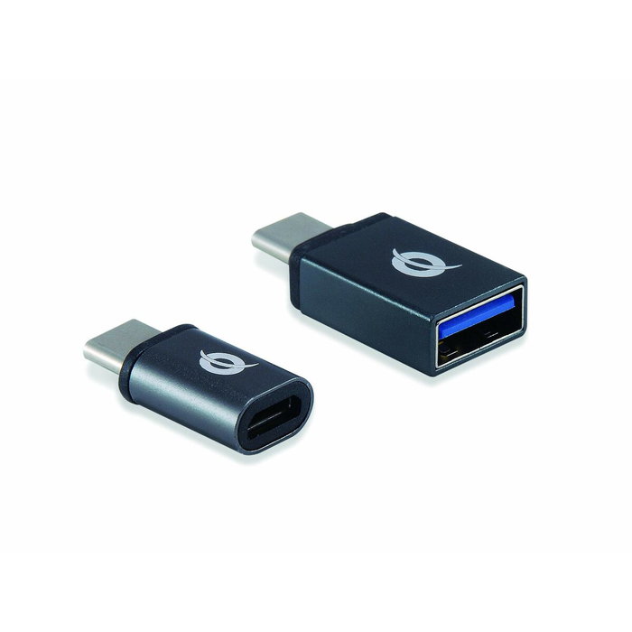 Conceptronic Kit Adaptadores USB Tipo C OTG Macho a USB-A 3.0 Hembra y Micro USB Hembra
