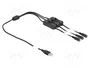 DeLOCK Cable USB Tipo-A a 3 x DC 5,5 x 2,1 mm hembra con interruptor 1 m 86798