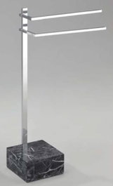 DKD Home Decor Toallero Acero MDF Símil Mármol Plateado y Negro
