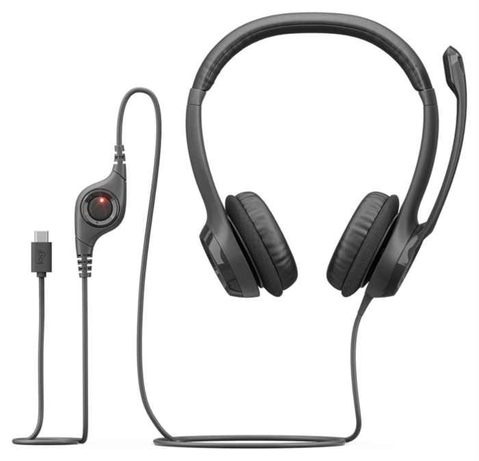 Logitech H390 Auriculares USB-C con Micrófono con Cancelación de Ruido, Negro