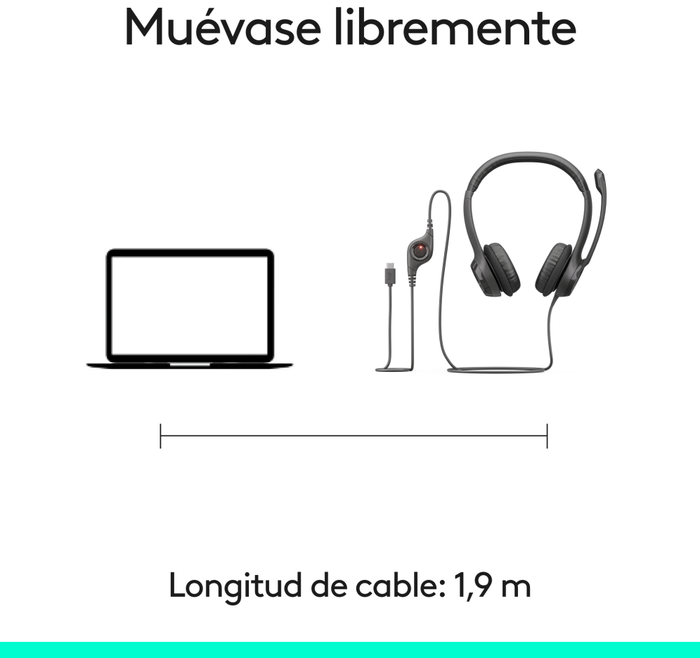 Logitech H390 Auriculares USB-C con Micrófono con Cancelación de Ruido, Negro