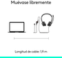 Logitech H390 Auriculares USB-C con Micrófono con Cancelación de Ruido, Negro