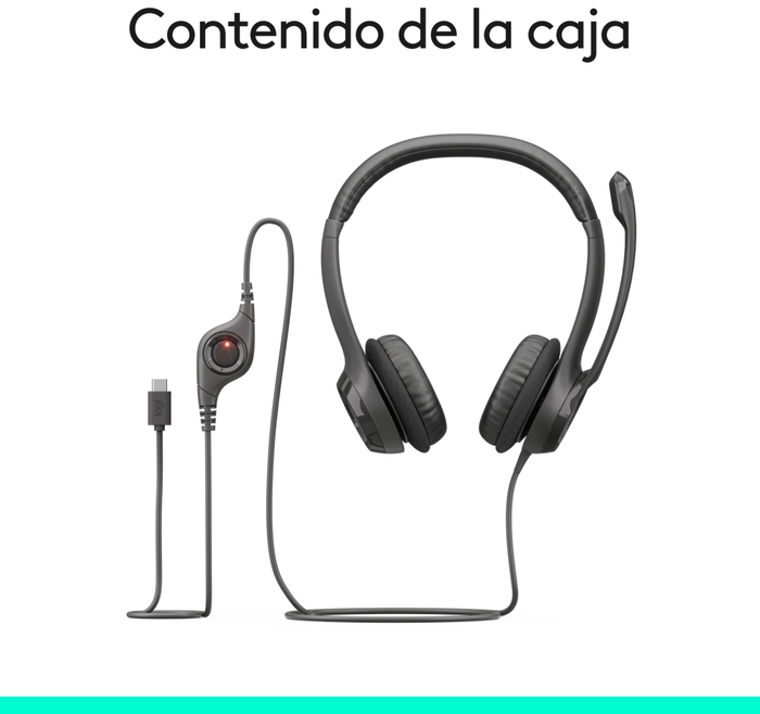 Logitech H390 Auriculares USB-C con Micrófono con Cancelación de Ruido, Negro
