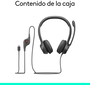 Logitech H390 Auriculares USB-C con Micrófono con Cancelación de Ruido, Negro