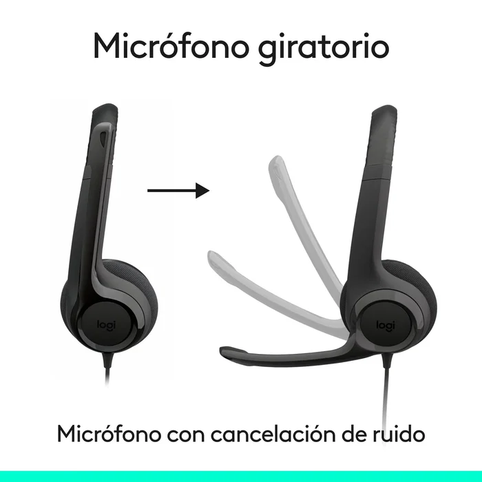 Logitech H390 Auriculares Diadema USB-C con Micrófono Cancelación de Ruido para Llamadas y Música - Negro