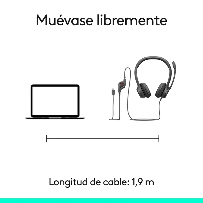 Logitech H390 Auriculares Diadema USB-C con Micrófono Cancelación de Ruido para Llamadas y Música - Negro