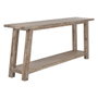 DKD Home Decor Consola de Teca Reciclada Decapé Blanco 240x46x90