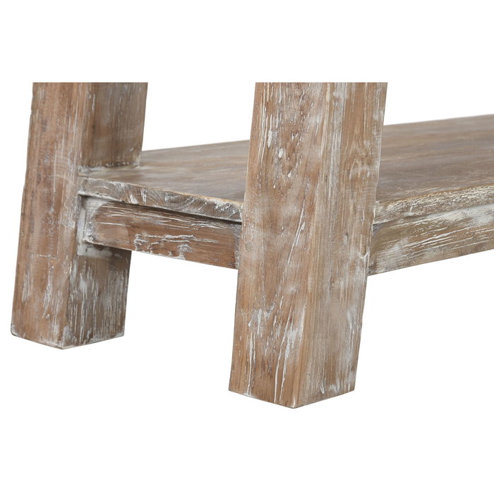 DKD Home Decor Consola de Teca Reciclada Decapé Blanco 240x46x90