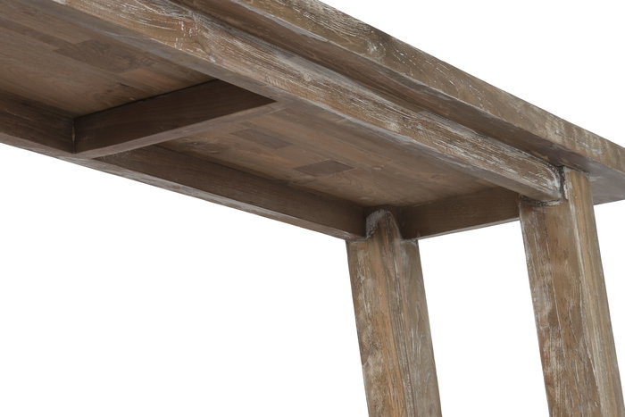 DKD Home Decor Consola Balines Indo 2c25 Blanco Natural Teca Reciclada 240 x 90 x 46 cm