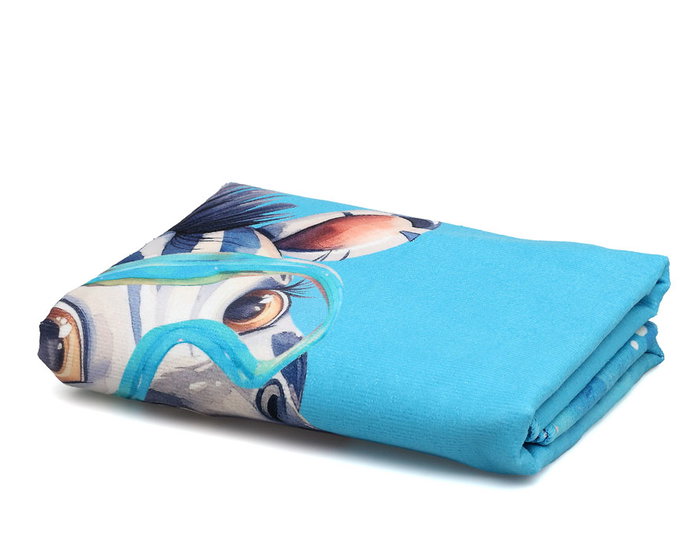 KioKids Toalla Playa Microfibra Azul Safari Fun 75 x 150 cm