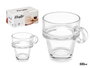 Vivalto Taza de Café Apilable 90 ml Transparente Vidrio 8 x 6.5 x 6 cm Apta para Lavavajillas (Set de 72)