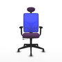 PIQUERAS Y CRESPO Silla de oficina Motilla con mecanismo Sincro/Traslack, Tela Morada y Malla Azul