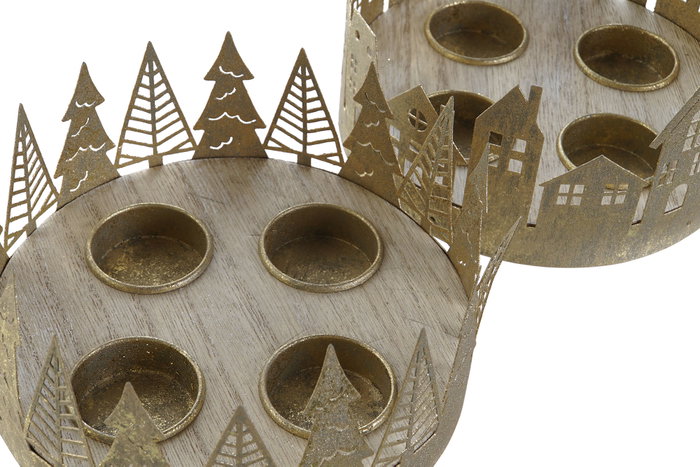 DKD Home Decor Portavelas de Metal Surtidos de 16,5x16,5x8,5 cm