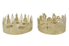 DKD Home Decor Portavelas de Metal Surtidos de 16,5x16,5x8,5 cm