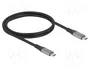 DeLOCK 81191 Cable USB4 Gen 2x2 USB-C a USB-C de 40 Gbps, 240W, 1 m, Gris