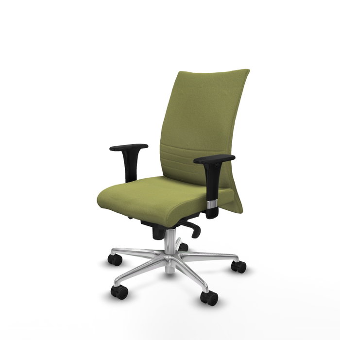 PIQUERAS Y CRESPO Silla Albacete Confidente Verde Oliva con Mecanismo Sincro y Base de Aluminio PIQUERAS Y CRESPO Silla Albacete Confidente Verde Oliva con Mecanismo Sincro y Base de Aluminio