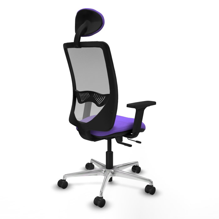 PIQUERAS Y CRESPO Silla de oficina Zulema con mecanismo Sincro/Traslack, Tela Lila y Malla Gris PIQUERAS Y CRESPO Silla de oficina Zulema con mecanismo Sincro/Traslack, Tela Lila y Malla Gris