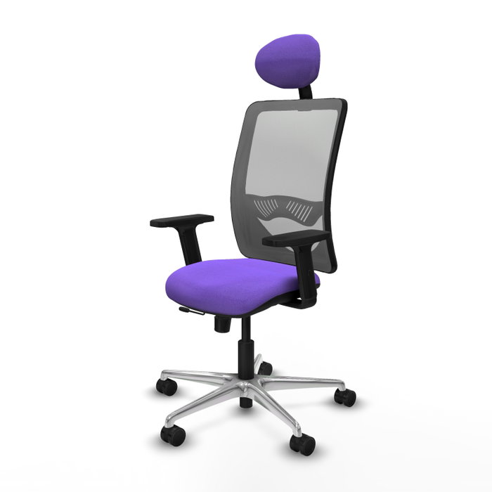 PIQUERAS Y CRESPO Silla de oficina Zulema con mecanismo Sincro/Traslack, Tela Lila y Malla Gris PIQUERAS Y CRESPO Silla de oficina Zulema con mecanismo Sincro/Traslack, Tela Lila y Malla Gris