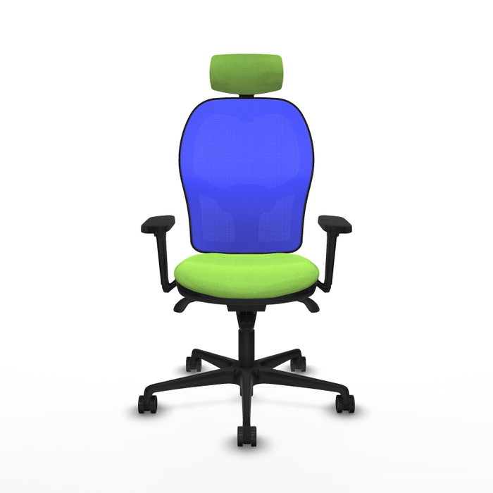 PIQUERAS Y CRESPO Silla de oficina Jorquera con mecanismo sincro, tela pistacho y malla azul PIQUERAS Y CRESPO Silla de oficina Jorquera con mecanismo sincro, tela pistacho y malla azul