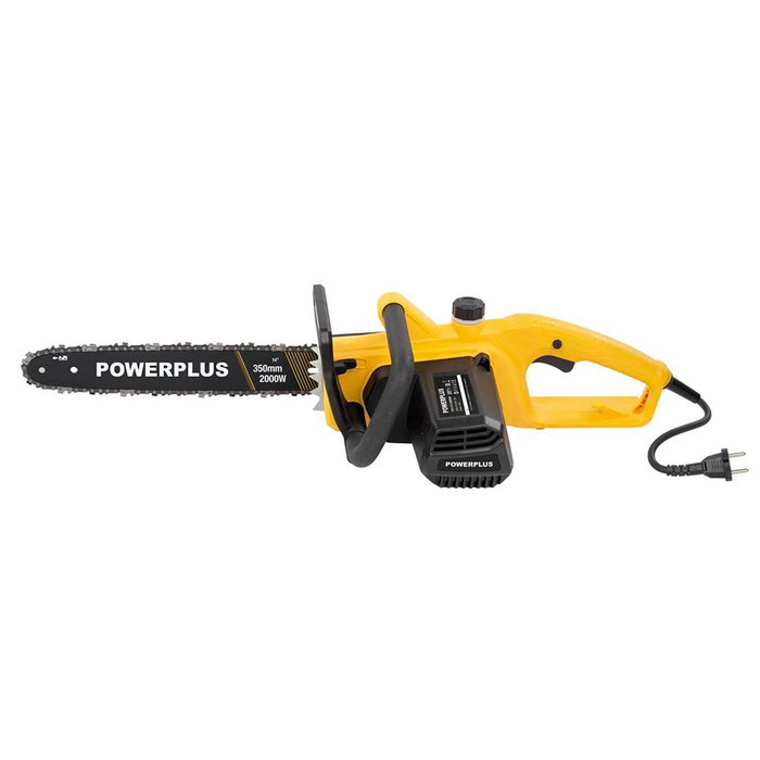 Powerplus Motosierra Eléctrica 2000W 350 mm con Lubricación y Freno Automático, Cable 25 cm