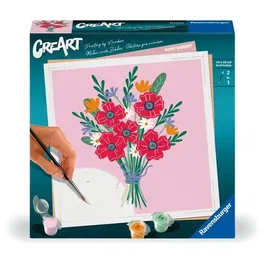 Ravensburger 25519 Pintar por numeros Ramo de amapolas 20x20 cm, Ocio creativo, Adulto