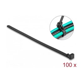 DeLOCK Bridas reutilizables resistentes al calor 150 x 7,5 mm Negro