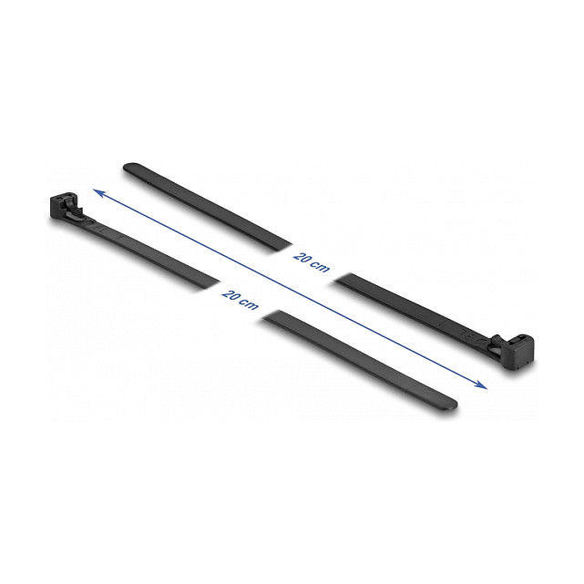 DeLOCK Bridas reutilizables resistentes al calor 150 x 7,5 mm Negro