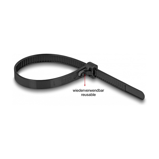 DeLOCK Bridas reutilizables resistentes al calor 150 x 7,5 mm Negro