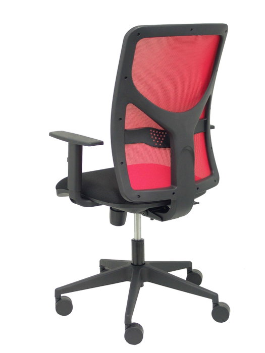 PIQUERAS Y CRESPO Silla Motilla con Mecanismo Sincro, Malla Roja y Asiento Negro
