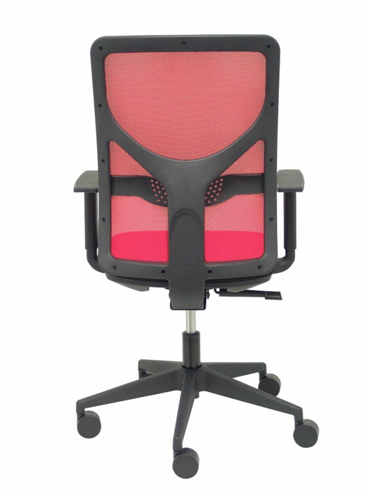 PIQUERAS Y CRESPO Silla Motilla con Mecanismo Sincro, Malla Roja y Asiento Negro