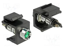 DeLOCK 86456 Keystone LED 6 V, negro, verde, acero inoxidable