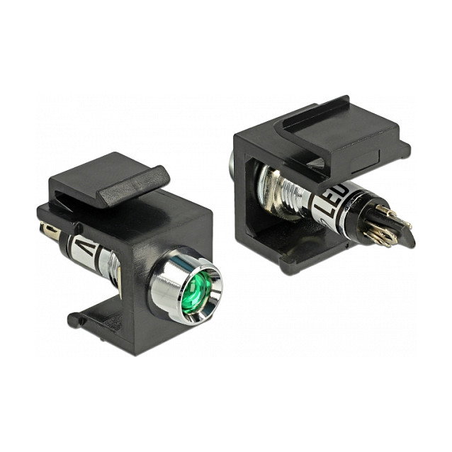 DeLOCK 86456 Keystone LED 6 V, negro, verde, acero inoxidable DeLOCK 86456 Keystone LED 6 V, negro, verde, acero inoxidable