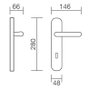 Altea Manilla Placa 280x48 Dorado Lato Satinado