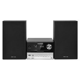 Grundig CMS 3000 BT DAB+ Microcadena con Bluetooth, DAB+, USB, 30W RMS, Negro/Plata, Reproductor CD/MP3, Altavoces 2x