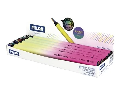 Milan Lápices de Colores Maxi Serie Sunset Redondo Multicolor Caja de 12 Unidades