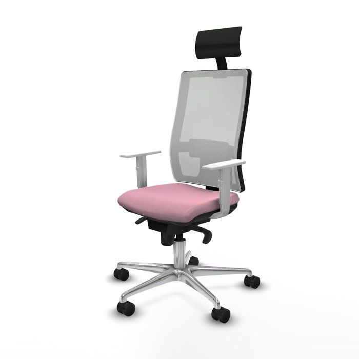 PIQUERAS Y CRESPO Silla de oficina Horna Rosa y Blanca