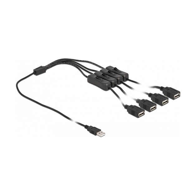 DeLOCK Cable USB Tipo-A macho a 4 x USB Tipo-A hembra con interruptor, 1 m DeLOCK Cable USB Tipo-A macho a 4 x USB Tipo-A hembra con interruptor, 1 m
