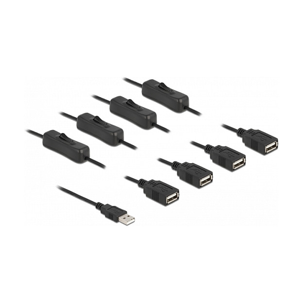 DeLOCK Cable USB Tipo-A macho a 4 x USB Tipo-A hembra con interruptor, 1 m DeLOCK Cable USB Tipo-A macho a 4 x USB Tipo-A hembra con interruptor, 1 m