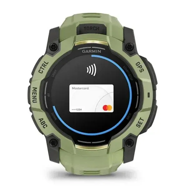 Garmin Instinct 3 AMOLED, Pantalla Táctil 3,3 cm (1.3''), Verde/Gris