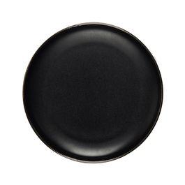 Home Deco Factory Plato Postre Moscou Diámetro 20 cm Negro con Ribete Dorado