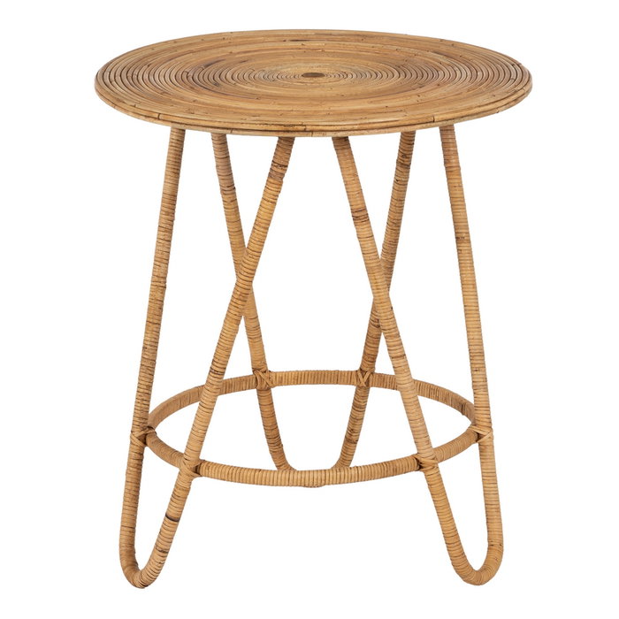 S/2 Mesa Auxiliar Natural Ratán Salón 60 X 60 X 39 cm