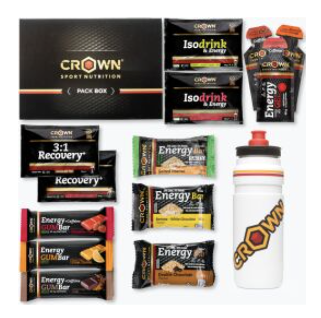 CROWN SPORT NUTRITION Pack Endurance Tester 3.0 con Bidón 750ml - Set 23 productos para energía, hidratación y recuperación en Triatlón, Ciclismo, Running CROWN SPORT NUTRITION Pack Endurance Tester 3.0 con Bidón 750ml - Set 23 productos para energía, hidratación y recuperación en Triatlón, Ciclismo, Running