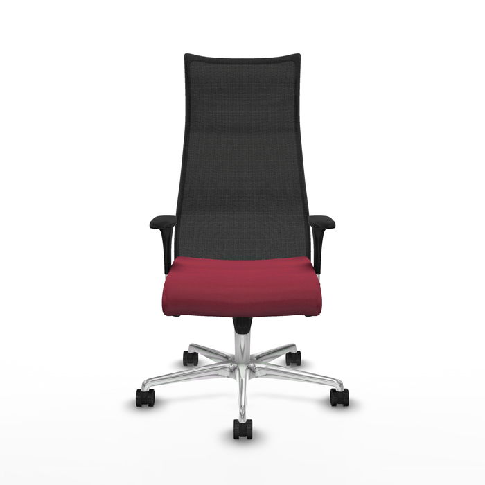 Sillón Albacete con mecanismo Sincro tapizada con Tela color Granate y malla color Negro. Equipado con Base aluminio, Brazos 1D y Ruedas 65mm nailon Sillón Albacete con mecanismo Sincro tapizada con Tela color Granate y malla color Negro. Equipado con Base aluminio, Brazos 1D y Ruedas 65mm nailon