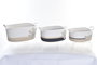 DKD Home Decor Cesta Algodón Blanco Gris Oscuro Crema 31 x 25 x 60 cm Set de 3